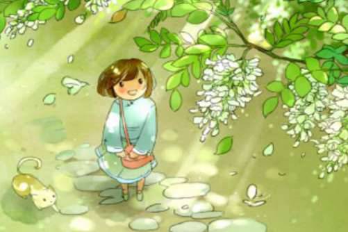 槐花图片，茶袅袅秋风多 槐花半成实